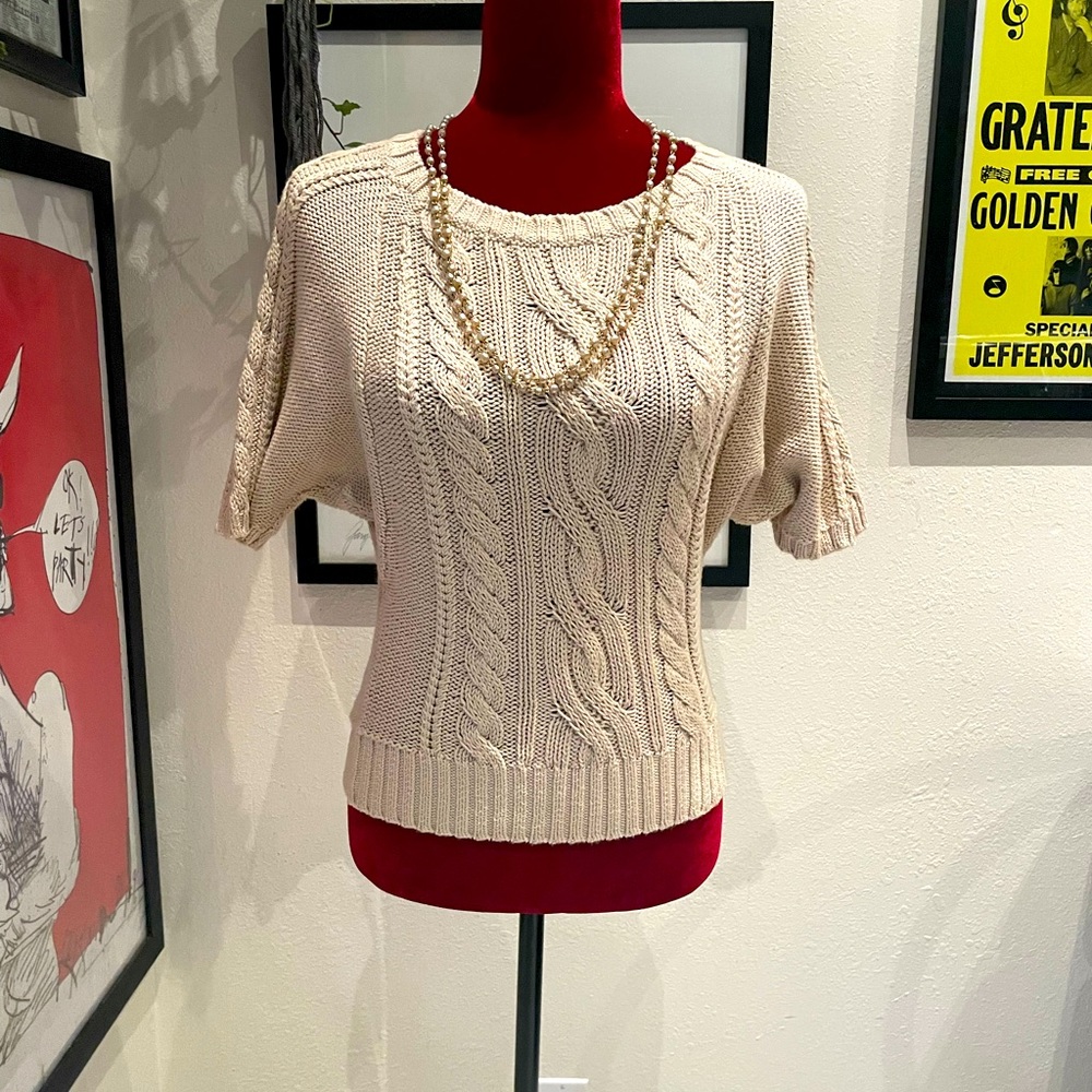 “Loft” sweater tee organic cotton. Cream color.